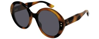 Pre-owned Gucci Gg1081s Womens Designer Sunglasses In Tortoise Havana Gold/grey Smoke 54mm In Multicolor