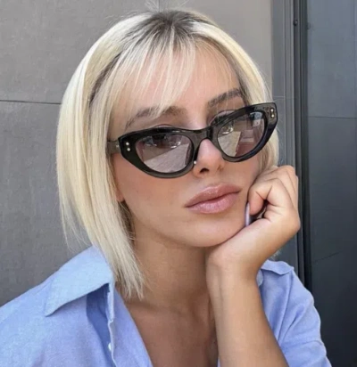 Pre-owned Gucci Gg1083s-001-49 Shiny Black Sunglasses