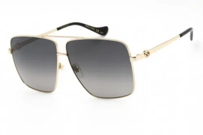 Pre-owned Gucci Gg1087s-001-63 Sunglasses Size 63mm 140mm 10mm Gold Women In Gray