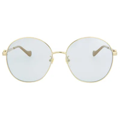 Pre-owned Gucci Gg1090sa-004 Women's Gold Frame / Light Blue Lenssunglasses