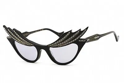 Pre-owned Gucci Gg1094s 001 Sunglasses Black Frame Gray Lenses 50mm In Purple