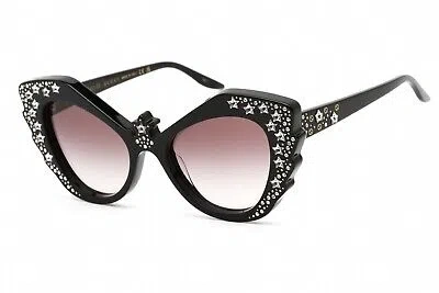 Pre-owned Gucci Gg1095s 001 Sunglasses Black Frame Red Lenses 52mm