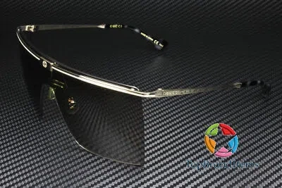Pre-owned Gucci Gg1096s 002 Mask Gold Shiny Brown 99 Mm Men's Sunglasses