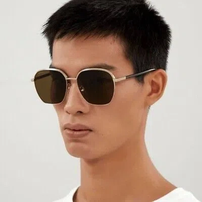 Pre-owned Gucci Gg1100sa-002-58 Gold Sunglasses