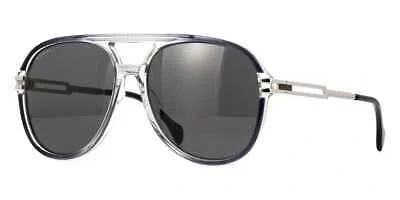 Pre-owned Gucci Gg1104s 001 Sunglasses Gray Silver Frame Gray Lenses 61mm