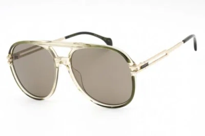 Pre-owned Gucci Gg1104s-003-61 Sunglasses Size 61mm 145mm 16mm Green Men In Brown