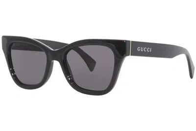 Pre-owned Gucci Gg1133s 001 Sunglasses Women's Black/grey Lenses Cat Eye 52mm In Gray