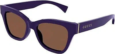 Pre-owned Gucci Gg1133s-002-52 Violet Violet Brown