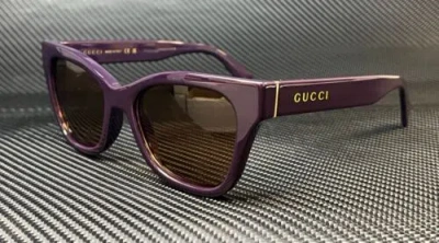 Pre-owned Gucci Gg1133s 002 Violet Brown Women's 52 Mm M Size Sunglasses