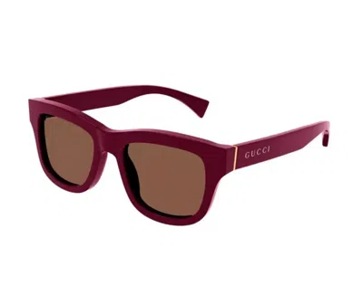 Pre-owned Gucci Gg1135s 003 Burgundy/brown 51-19-145 Sunglasses Authentic