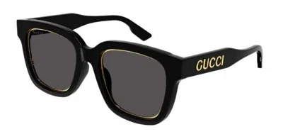 Pre-owned Gucci Gg1136sa 001 Black/grey Square Women's Sunglasses In Gray