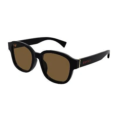 Pre-owned Gucci Gg1140sk-003-54 Black Sunglasses In Brown