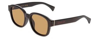 Pre-owned Gucci Gg1140sk-003 Unisex Classic Designer Sunglasses In Black & Gold/brown 54mm In Multicolor