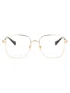 Gucci Gold Gold Transparent Acetate Glasses In Gold