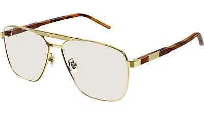 Pre-owned Gucci Gg1164s-003 Square Havana Gold In Yellow