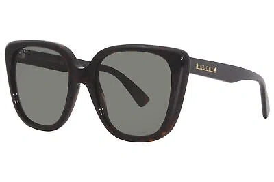 Pre-owned Gucci Gg1169s 003 Sunglasses Women's Havana/green Lenses Square Shape 54mm