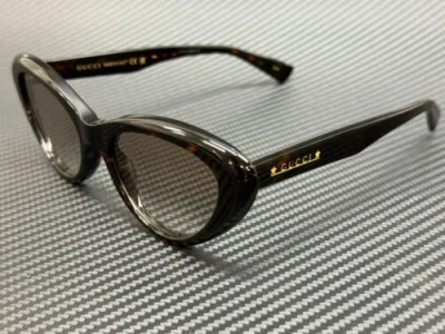 Pre-owned Gucci Gg1170s 002 Havana Brown Gradient Women's 54 Mm Medium Sunglasses