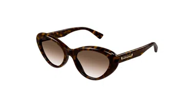 Pre-owned Gucci Gg1170s 002 Havana/gradient Brown Cat-eye Women's Sunglasses