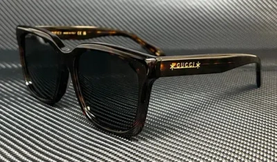 Pre-owned Gucci Gg1175sk 004 Brown Havana Green Unisex 56 Mm L Size Sunglasses