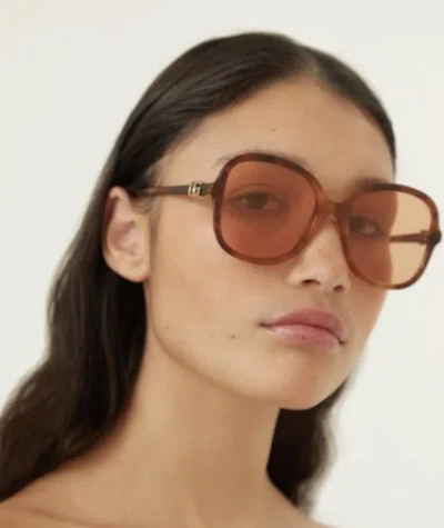 Pre-owned Gucci Gg1178s-004 Havana Havana Orange Sunglasses