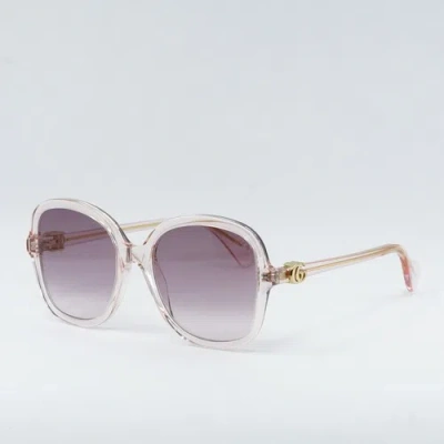 Pre-owned Gucci Gg1178s 005 Transparent Pink/gradient Violet 56-20-145 Sunglasses A... In Purple