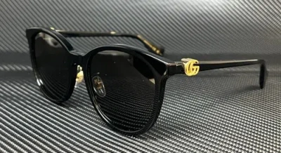 Pre-owned Gucci Gg1180sk 002 Black Grey Women's 56 Mm Xl Size Sunglasses In Gray