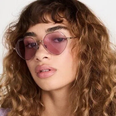 Pre-owned Gucci Gg1182s-004 Gold Gold Pink/ Sunglasses