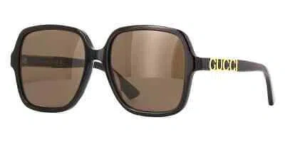 Pre-owned Gucci Gg1189s-001-58 Black Black Brown