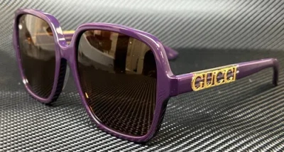 Pre-owned Gucci Gg1189s 005 Violet Brown Women's Medium 58 Mm Sunglasses