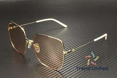 Pre-owned Gucci Gg1195sk 002 Butterfly Metal Gold Pink 59 Mm Women's Sunglasses