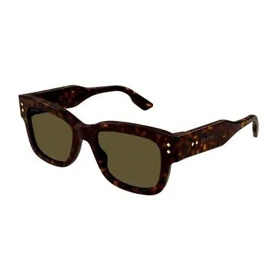 Pre-owned Gucci Gg1217s-002 Havana Havana Green Sunglasses