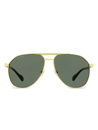 Gucci Gg1220 Pilot Sunglasses In Gold
