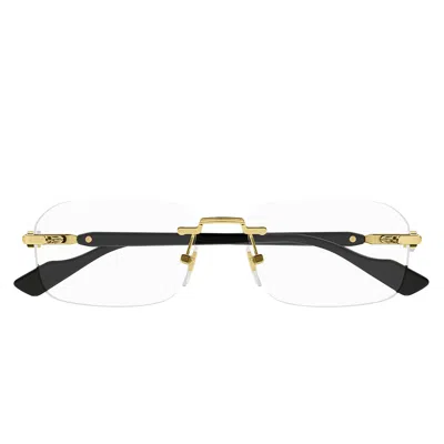 Gucci Gg1221 O 001 Gold/transparent Men's Prescription Glasses