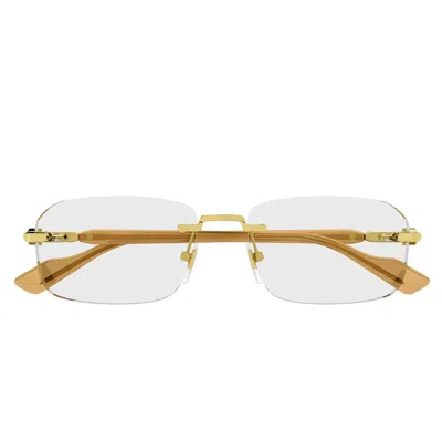 Gucci Gg1221 O 006 Yellow Gold/transparent Men's Prescription Glasses In White