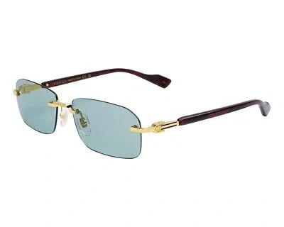 Pre-owned Gucci Gg1221s-003-56 Gold/burgundy/green