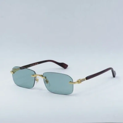 Pre-owned Gucci Gg1221s 003 Gold/burgundy/green 56-16-140 Sunglasses