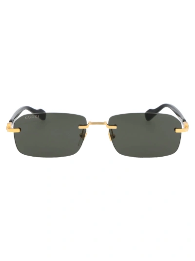Gucci Gg1221s Sunglasses In 001 Gold Black Grey