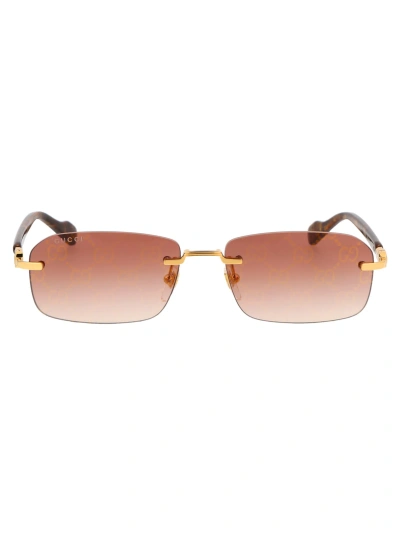 Gucci Gg1221s Sunglasses In 004 Gold Yellow Red
