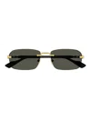 Gucci Gg1221s 001 Rectangle Sunglasses In Gold