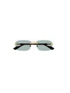 Gucci Gold Burgundy Green Metal Sunglasses In Gold