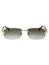 Gucci Silver-silver-brown Metal Sunglasses In Gray