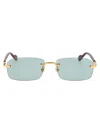 Gucci Gold Burgundy Green Metal Sunglasses In Gray