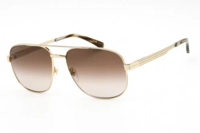 Pre-owned Gucci Gg1223s 003 Gold / Brown Gradient 60-16-145 Sunglasses Authentic