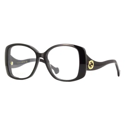 Gucci Gg1236o001 Square Full Rim Eyeglasses In Black