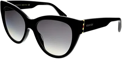 Pre-owned Gucci Brand  Gg 0460s 001 Shiny Black Gradient Authentic Sunglasses 53-18 In Multicolor