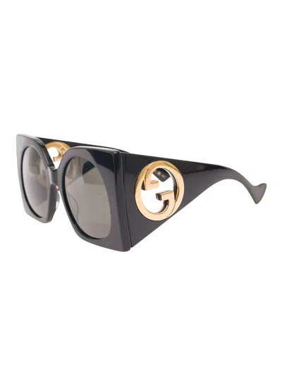 Gucci Black Square Sunglasses In Multi