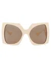 Gucci Women's Ivory Acetate Sunglasses In 002 Ivory White Brown