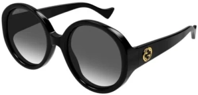 Pre-owned Gucci Gg1256s-001 Black Black Grey In Gray