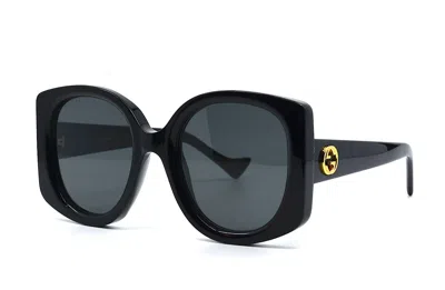 Pre-owned Gucci Gg1257s 001 Black Grey Women's Authentic Sunglasses 53-22-145 In Gray