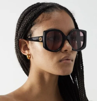 Pre-owned Gucci Gg1257sa-003 Havana Havana Red Sunglasses